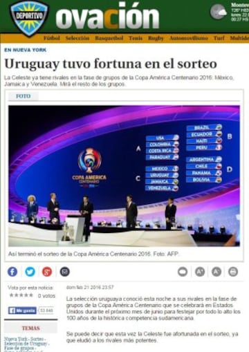 La reacción de la prensa de cada país tras el sorteo