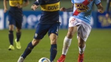 Carlos Tévez durante el partido frente a Guaraní.