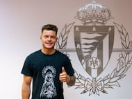 Alende cuando fichó por el Real Valladolid en 2019