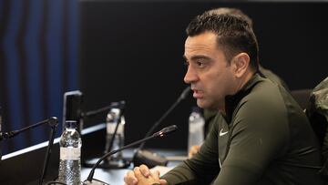 Xavi Hernández, en rueda de prensa.