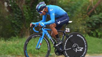 Nairo Quintana durante una etapa del Tour de San Juan.