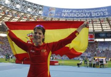 Ruth Beitia, bronce en salto de altura, ha conseguido su primera medalla en un Mundial al aire libre.