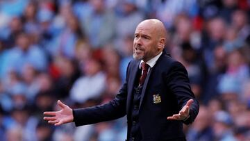 Erik ten Hag, entrenador del Manchester United, durante un partido.