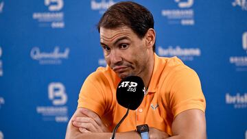 Rafael Nadal, durante la rueda de prensa posterior a su partido contra Jordan Thompson en Brisbane.