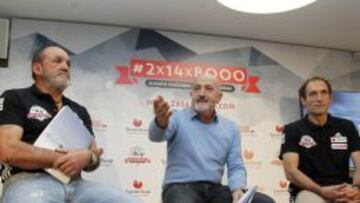 Oiarzabal, Álvaro y Zerain, ayer en Madrid.