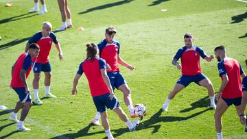 Entrenamiento del Atlético.