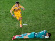 during the final first leg match between Tigres UANL and Toluca, as part of the Liga BBVA MX, Torneo Apertura 2025 at Universitario Stadium, on December 11, 2025 in Monterrey, Nuevo Leon, Mexico.