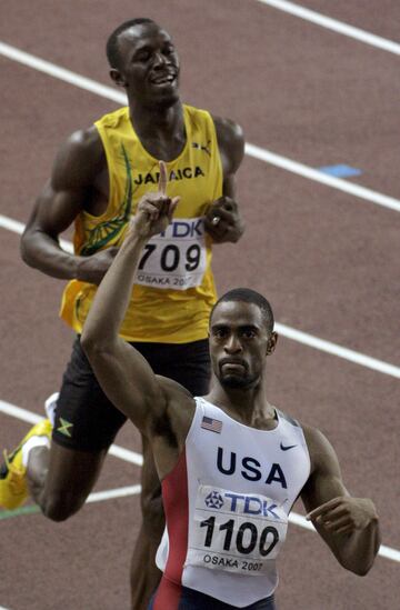 Su última carrera en un gran campeonato antes de dar paso a su reinado. En el Mundial de Japón no pudo con un Tyson Gay que, con una marca de 19.76 segundos, hizo récord del evento en 200 metros. Bolt fue segundo.