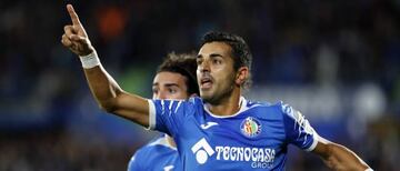 Ángel celebra un gol con el Getafe.