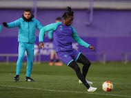 Brain, jugador nigeriano del Promesas, será la gran novedad del Real Valladolid en el duelo ante la Real Sociedad B. Temporada 2025-26. Foto del Real Valladolid.