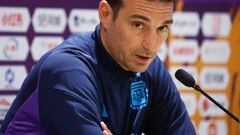 Soccer Football - Friendly - Argentina v Australia - Workers' Stadium, Beijing, China - June 15, 2023 Argentina coach Lionel Scaloni during the press conference after the match REUTERS/Thomas Peter