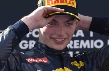 Max Verstappen, en el podio del Gran Premio de España de Fórmula 1 2016.