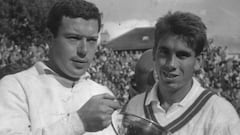 El gran Manuel Santana (Madrid, 82 años) fue el pionero de los éxitos españoles en Roland Garros y por extensión en el tenis internacional. En 1961 supero a Bey, Gulyas, Álvarez, Sangster, y a dos leyendas australianas, Emerson y Laver, antes de ganar en la final al italiano Pietrangeli por 4-6, 6-1, 3-6, 6-0 y 6-2. En 1964, repitió título tras apear a Hainka, Koudelka, Grinda, Hewitt, Barnes y Darmon, para vencer en el último encuentro de nuevo a Pietrangeli (6-3, 6-1, 4-6 y 7-5), que tuvo pesadillas con él.