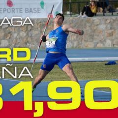 Jainaga fija un nuevo récord de España de jabalina: 81,90 metros