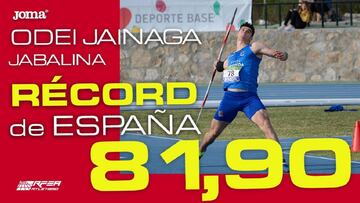 Jainaga fija un nuevo récord de España de jabalina: 81,90 metros