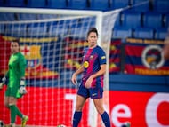 Marta Torrejón, durante el partido ante el Benfica.