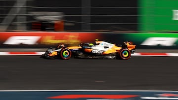 Formula One F1 - Mexico Grand Prix - Autodromo Hermanos Rodriguez, Mexico City, Mexico - October 25, 2025 McLaren's Lando Norris in action during qualifying REUTERS/Raquel Cunha