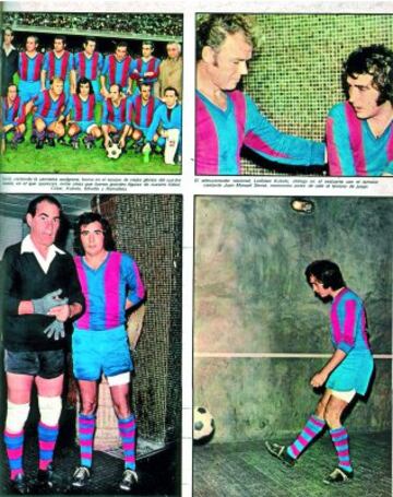 AS Color consiguió vestir a Joan Manuel Serrat de azulgrana, llegando a posar con el guardameta de aquél equipo, Ramallets, uno de los mejores porteros del Barcelona de todos los tiempos.