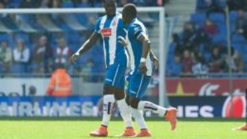 Caicedo y Diop, los artífices de la remontada del Espanyol el pasado domingo ante el Athletic de Bilbao.