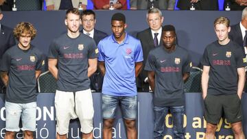 Los nuevos fichajes del Barcelona, presentados en el Congreso de peñas.