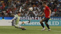 Olmo marc&oacute; el segundo gol en la final de la Eurocopa Sub-21.