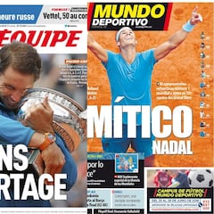 Nadal, "gigante y marciano" en la prensa tras Roland Garros
