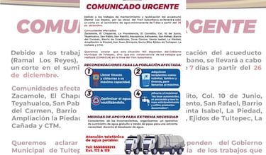 Anuncian cortes de agua en Edomex para fin de año; alerta en más de 100 colonias afectadas