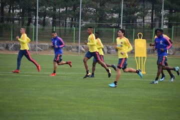 La Selección Colombia entrenó con todos los convocados pero perdió a Santiago Arias por lesión.