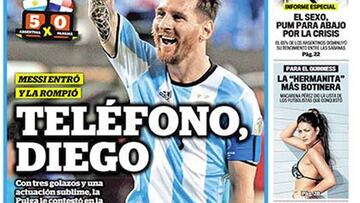 Prensa argentina: Messi replica a Maradona con un hat-trick