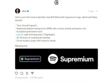 Spotify Supremium, Threads