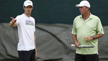 Andy Murray e Ivan Lendl durante una sesión de entrenamiento en Wimbledon.