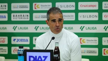Gaizka Garitano en la sala de prensa de Arcángel. Foto: Cádiz CF