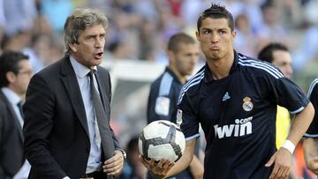 Manuel Pellegrini y Cristiano Ronaldo.