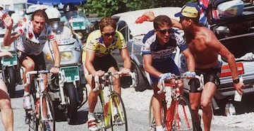 Pedro Delgado y Greg Lemond en el Tour de Francia de 1989.