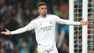 Mariano diaz celebrating his goal during the Liga match between Real Madrid CF and FC Barcelona at Estadio Santiago Bernabeu on March 01, 2020 in Madrid, Spain. (Photo by Raddad Jebarah/NurPhoto via Getty Images)
PUBLICADA 26/08/20 NA MA08 4COL