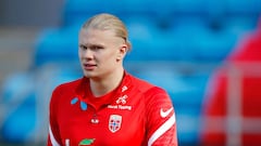 Norway&#039;s Erling Braut Haaland attends a training session of Norway&#039;s national football team at Ullevaal Stadium in Oslo on March 26, 2022, ahead of Norway&#039;s friendly football match against Armenia on March 29. (Photo by Javad Parsa / NTB / 