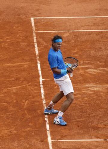 Rafa Nadal en Roland Garros de 2011, ganó a Roger Federer.