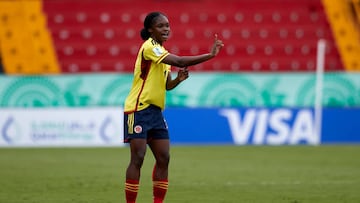 ALAJUELA, COSTA RICA - AUGUST 10: Linda Caicedo of Colombia reacts during the FIFA U-20 Women's World Cup Costa Rica 2022 group B match between Germany and Colombia at Alejandro Morera Soto Stadium on August 10, 2022 in Alajuela, Costa Rica. (Photo by Juan Luis Diaz/Quality Sport Images/Getty Images)