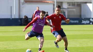 Unai García durante el entreno de hoy.