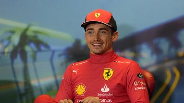 Melbourne (Australia), 10/04/2022.- Monaco's Formula One driver Charles Leclerc of Scuderia Ferrari smiles during a press conference after he won the Formula One Grand Prix of Australia at Albert Park Circuit in Melbourne, Australia, 10 April 2022. (F車rmula Uno) EFE/EPA/SIMON BAKER