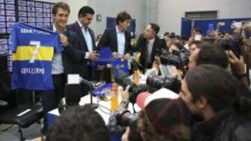 Los hermanos Barros Schelotto, en su presentación como cuerpo técnico de Boca Juniors.