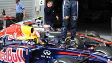 <b>PLETÓRICO. </b>Sebastian Vettel celebra su victoria del pasado fin de semana en el circuito belga de Spa-Francorchamps.