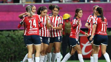 Christian Carolina Jaramillo celebrates her goal 2-2 of Guadalajara during the game Guadalajara vs Pumas UNAM, corresponding to second leg match of Quarterfinals of the Torneo Clausura Grita Mexico C22 of Liga BBVA MX Femenil, at Akron Stadium, on May 09, 2022.
<br><br>
Christian Carolina Jaramillo celebra su gol 2-2 de Guadalajara durante el partido Guadalajara vs Pumas UNAM, correspondiente al partido de vuelta de Cuartos de Final del Torneo Clausura Grita Mexico C22 de la Liga BBVA MX Femenil, en el Estadio Akron, el 09 de Mayo de 2022.