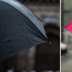 Este paraguas es plegable y antiviento