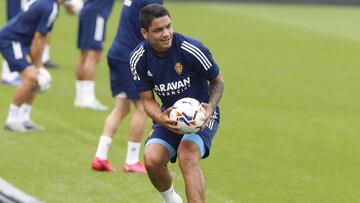 &#039;Toro&#039; Fern&aacute;ndez, en el entrenamiento de ayer.