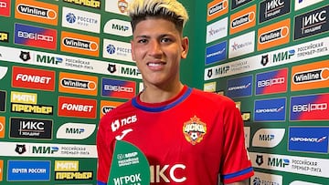 Jorge Carrascal fue figura con el CSKA Moscú en el inicio de la Rusia Premier League.