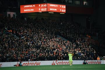 Las imágenes del astro argentino al final del encuentro cuando el Liverpool había culminado la gran remontada reflejan el sentimiento de todos los culés.