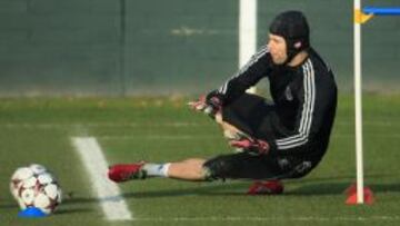 Cech durante un entrenamiento. 