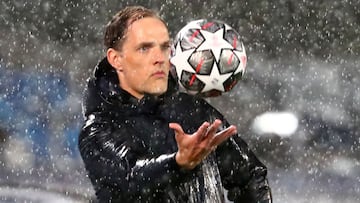 Chelsea manager Thomas Tuchel during the first leg at the Di St&eacute;fano. 