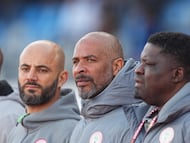Eric Chelle of Nigeria looks on during the AFCON 3rd place match between Nigeria and Egypt at Mohammed V stadium, Casablanca, Morocco on January 17, 2026. (Photo by Ulrik Pedersen/NurPhoto via Getty Images)